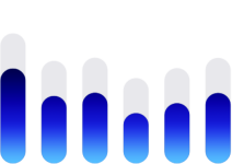 Medidor de decibéis em azul