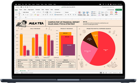 Microsoft Excel-app op een MacBook Pro